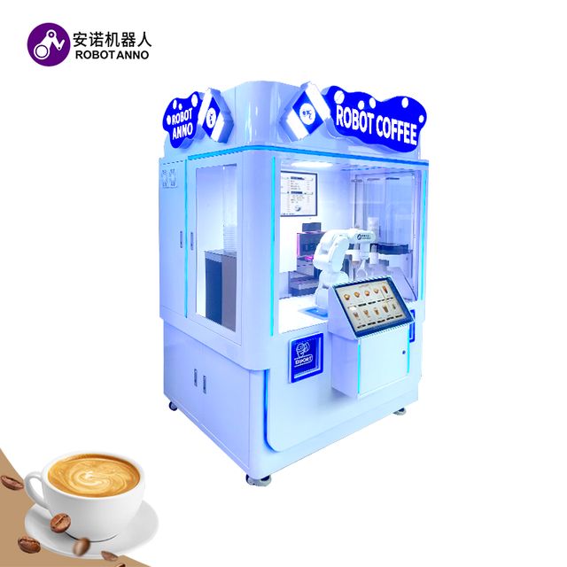 Self Service Stainless Steel Semi-Auto Coffee Vending Kiosk with 6 Axis Robot Barista