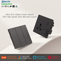 Interrupteurs et prises intelligents pour système de maison connectée Tuya Zigbee Wifi, prise EU/US/UK, interrupteurs tactiles muraux intelligents