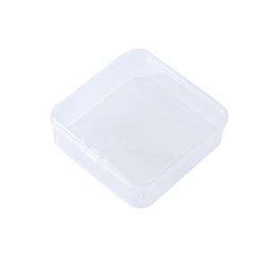 Boîte à bijoux rectangulaire en plastique PP transparent 7x7x2,2 cm avec couvercle pour le rangement et l'organisation - Product Image 4