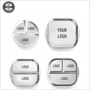 <span class=keywords><strong>Assiette</strong></span> pour enfants en acier inoxydable incassable à 3 compartiments, polie, divisée, pour le contrôle alimentaire, design de dessin animé pour une alimentation équilibrée - Product Image 5