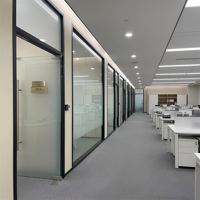 Système de cloison en verre intégré de 100 mm pour immeubles de bureaux commerciaux et banques
