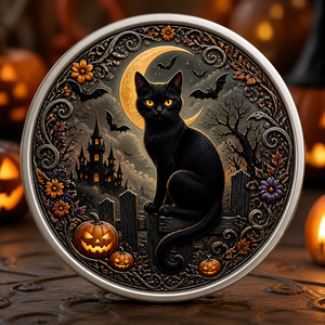 Colección de Monedas de Cobre Estampadas de Halloween, Regalo para Amantes del Gótico, Decoración Espeluznante con Temática de Brujas, Esqueletos, Calabazas y Cementerios - Product Image 4