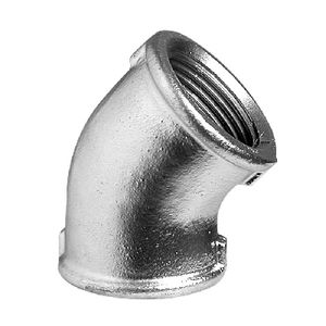 Codo Galvanizado de 1'' FF 45 para Tuberías y Accesorios - Product Image 1