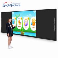 Tableau interactif électronique intelligent 4K Android Windows avec écran tactile infrarouge 20 points, LCD 75 pouces, connecté par infrarouge