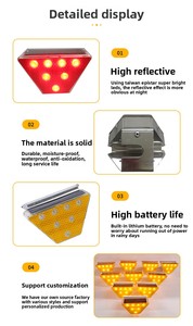 Hình thang phản chiếu thép <span class=keywords><strong>delineator</strong></span> đèn giao thông năng lượng mặt trời đường dấu hiệu hộ Lan Tôn sóng cho tăng cường đường bộ an toàn - Product Image 3