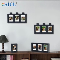 Cadre photo rétro carré de 3 pouces triple - Affichage mural en ABS creux pour photos instantanées Compatible avec le métal et la résine