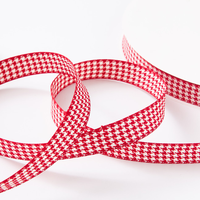 Ruban en polyester tissé pied-de-poule multicolore de 1 et 1,5 pouces pour vêtements, sangles et nœuds pour cheveux DIY – Vente en gros