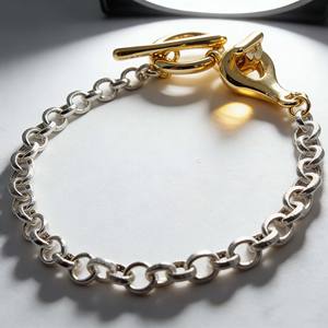 Cadena de Acero Inoxidable con Cierre de Palanca OT; Conjunto de Pulseras para Mujer; Joyería Hecha a Mano. - Product Image 3