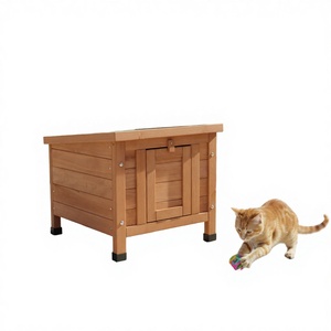 บ้านสัตว์เลี้ยงไม้แบบโมเดิร์นสั่งทำพิเศษ OEM ทนทานต่อทุกสภาพอากาศ สำหรับสุนัข แมว กระต่าย และหนูตะเภา ทำความสะอาดง่าย - ขายส่ง - Product Image 3