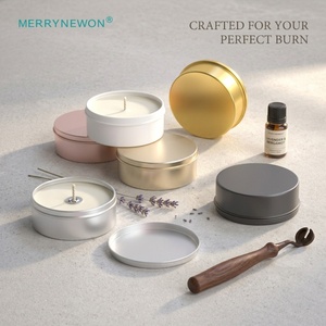 <b>Aluminum</b> Round 60ml Craft Candle Jars with Screw Cap and Matte Finish Offset Printing Eco Friendly <b>Containers</b> - Product Image 1