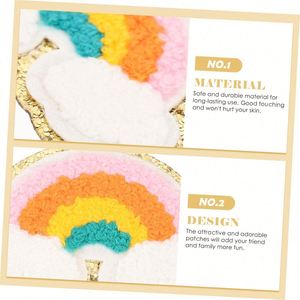 Custom Eco-Friendly DIY Self Adhesion Press-On <b>Rainbow</b> Pattern Clothing Repairing <b>Sequin</b> Embroidered Chenille Garment Embroidery - Product Image 5