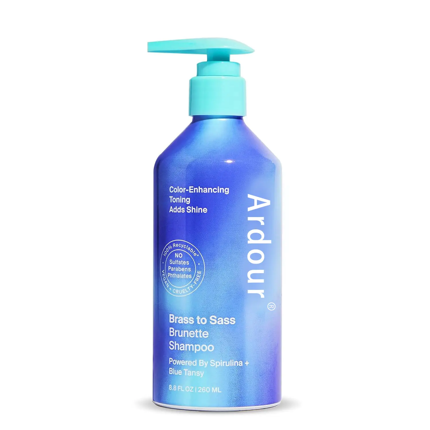 Messing bis Saft Brunetten-Shampoo, Tönung blaues Shampoo Brunetten neutralisiert Messingrot und Orange Töne für farbiges Haar