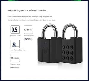 Candado Inteligente con Acceso por Huella Dactilar y Llave, Resistente al Agua IP67, Candado Electrónico de Aleación de Zinc de Gran Tamaño - Product Image 5