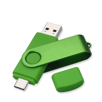 Logotipo personalizado Multifuncional Giratorio USB Regalo Plástico Tipo C Y PC Pendrive OTG USB Stick 1GB 2GB 4GB 8GB 16GB 32GB 64GB 128GB