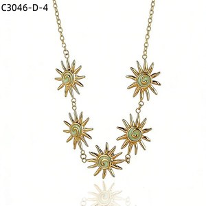 Amy Amy Fashion <b>Statement</b> <b>Necklace</b> Gold Plated Alloy Shell Star Pendant For Women Party Everyday Wearing - Product Image 2