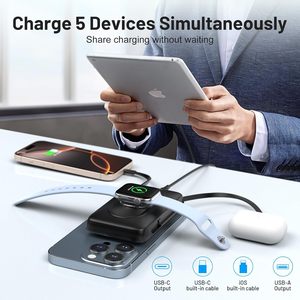 Cargador Portátil Inalámbrico Magnético de 10000mAh con Cables Integrados USB-C, Carga Rápida de 20W, Protección Contra Sobrecalentamiento, Litio - Product Image 4