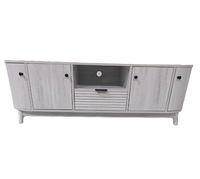 Meuble TV, centre de divertissement avec 2 portes et 1 tiroir, console multimédia en bois massif, meuble TV, salon, chambre à coucher