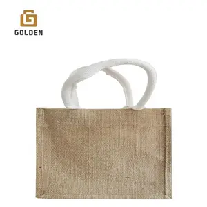 Golden Wholesale Custom Plain Big Eco Friendly Burlap Jute Tote Bags For Shopping Jute Bags Export From Bangladesh