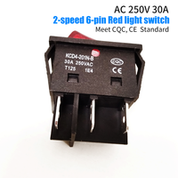 Interrupteur à bascule haute intensité KCD4 30A 4P DPST avec lampe rouge marche/arrêt 250VAC 3 broches CQC CE pour voitures