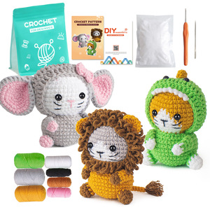 CHANGXU CRAFT Handmade Cat DIY Crochet Kit Beginners Dinosaur Yarn Hand Knit Toy English Video Tutorial Sewing Weaving Toys