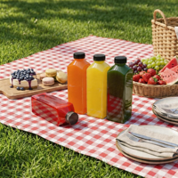 Bouteilles de jus en plastique 8oz 12oz 16oz en stock aux États-Unis, livraison rapide, bouteilles d'eau vides transparentes réutilisables, boissons jetables