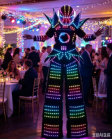 Costume de robot LED pour adulte, tenue de scène lumineuse pour spectacle de danse