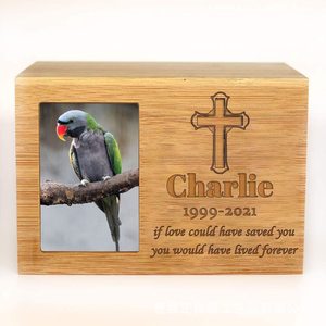 Wooden Pet <b>Urn</b> Rectangle Customizable Durable Memorial For <b>Cat</b> Dog - Product Image 3