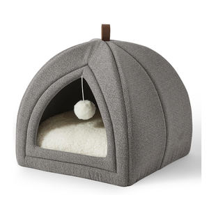 Tienda de campaña de Casa cueva para gatos 2 en 1 de fábrica para gatitos y mascotas pequeñas con almohada acolchada lavable extraíble - Product Image 1