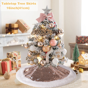 <b>Christmas</b> Decorations Noel Navidad High-end 16 Inch Small Sequins <b>Christmas</b> <b>Tree</b> Skirt Mini <b>Tabletop</b> Xmas <b>Tree</b> Skirt - Product Image 5