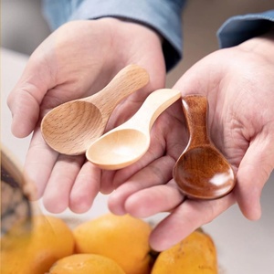 Mini cuchara de madera barata con mango corto Cuchara de café con leche de madera para el hogar y la cocina - Product Image 3