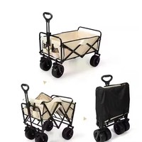Chariot de golf portable et pliable 2025 avec table, chariot de camping, chariot de plage pour le shopping et le rangement - Chariot pliant pour le camping