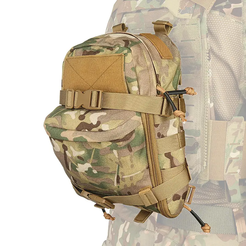 Mini Tactical Backpack Water Bladder Carrier MOLLE Zipper Pouch Hiking Bag 500D Nylon Outdoor Sports