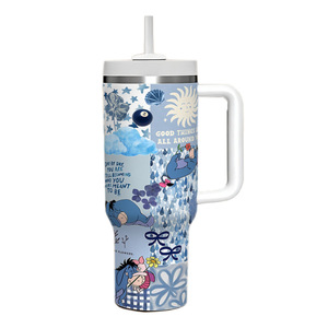 Tumbler in Acciaio Inox da 40OZ Senza BPA, Tazza Isolata Portatile con Manico e Simpatico Disegno Orso per Gli Amanti di <span class=keywords><strong>Winnie</strong></span> the <span class=keywords><strong>Pooh</strong></span> - Product Image 3