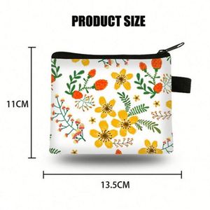Custom Print <b>Cute</b> Student Girls Coin <b>Purse</b> Polyester Change Storage Bag Flowers Printing Coin Bag - Product Image 3