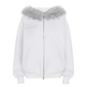 Sudadera con Capucha de Punto Bordada Estilo Y2K Invierno 2025, Chaqueta Cárdigan Informal Holgada de Estilo Urbano, Ecológica y Peluda - Product Image 5