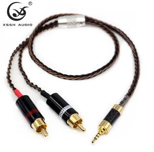 Câble d'extension et de mise à niveau <span class=keywords><strong>HIFI</strong></span> pour haut-parleur de guitare, audio auxiliaire, <span class=keywords><strong>casque</strong></span> et écouteurs, 8 conducteurs OCC 3,8 mm, XSSH OEM ODM DIY - Product Image 1