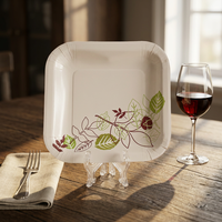 Assiettes en papier jetables écologiques élégantes à motif tourbillonnant vintage pour traiteur, buffet, dessert, mariage, fête, dîner