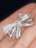Bague en or blanc 18 carats avec nœud papillon et diamant, plaquée rhodium, pierre naturelle, bijoux de mariage et de fiançailles pour femmes