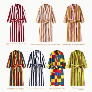 Albornoces de Forro Polar Coral para Otoño e Invierno, Hermosos Pijamas Extra Largos y Gruesos para Hombre y Mujer, Antiestáticos, para Parejas - Product Image 3