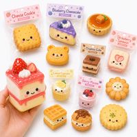 Jouet Squishy en Silicone Kawaii en Forme de Gâteau et Biscuit, Anti-Stress à Remontée Lente, Jouets à Presser, Vente en Gros OEM, Cadeau Promotionnel
