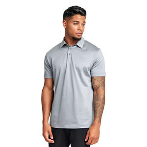 เสื้อยืดแขนสั้นคุณภาพสูงสำหรับผู้ชาย ผลิตตามสั่ง พร้อมโลโก้ด้านหน้า  ผ้าโพลีเอสเตอร์/คอตตอน สไตล์ลำลอง ขายส่ง - Product Image 5