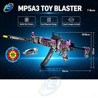 Pistola de Juguete Eléctrica MP5K para Munición de Gel de 7 mm, Lanzador Automático para Niños Mayores de 8 Años, Juego de Combate Seguro