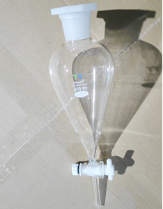 Phòng thí nghiệm tiandi 250ml thủy tinh borosilicate tách Phễu hổ phách hình quả lê với PTFE khóa - Product Image 4
