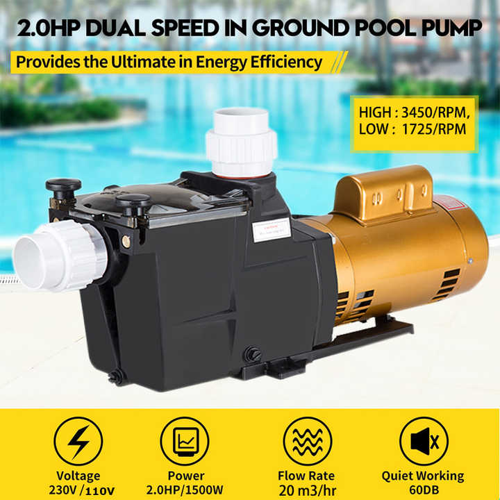 Double Speed Efficient Swimming Pool Centrifugal Water Pump High Volume ...