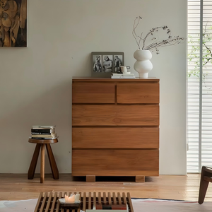 ตู้ลิ้นชักไม้สัก YG ห้าชั้น / ตู้ไม้เนื้อแข็งสไตล์วินเทจสำหรับห้องนอนและห้องนั่งเล่น รุ่น YG-009 - Product Image 3