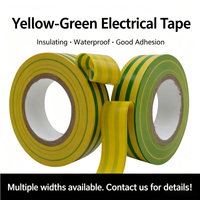 Ruban adhésif électrique en PVC jaune-vert, isolant, imperméable, résistant à l'usure, auto-adhésif pour le marquage et la protection des faisceaux de câbles.