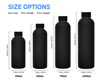 Bouteille de boisson isolée extérieure écologique Bouteille d'eau en aluminium noire en acier inoxydable Bouteille d'eau de 500 ml Logo personnalisé Bouteille d'eau