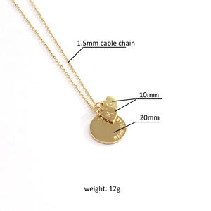 Commercio all'ingrosso gioielli personalizzati disco inciso <span class=keywords><strong>parole</strong></span> personalizzate <span class=keywords><strong>oro</strong></span> piccola collana di fascino iniziale per le donne mamma regalo di compleanno - Product Image 5