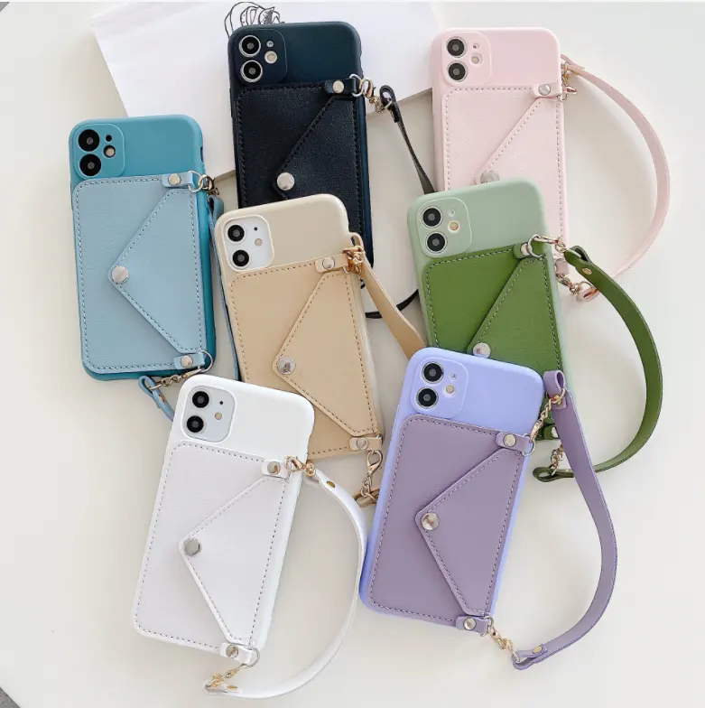 Leather Wallet Bag 2022 Luxury Newest Tpu Mobile Accessories Back Cover Phone Case For Iphone 11 12 13 14 Pro Max 8 Puls X Xs Xr