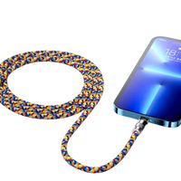 Cable de Carga Rápida Tipo-C a Tipo-C con Conector Metálico, Elegante Cable de Carga con Cordón Trenzado Arcoíris para Teléfono Celular